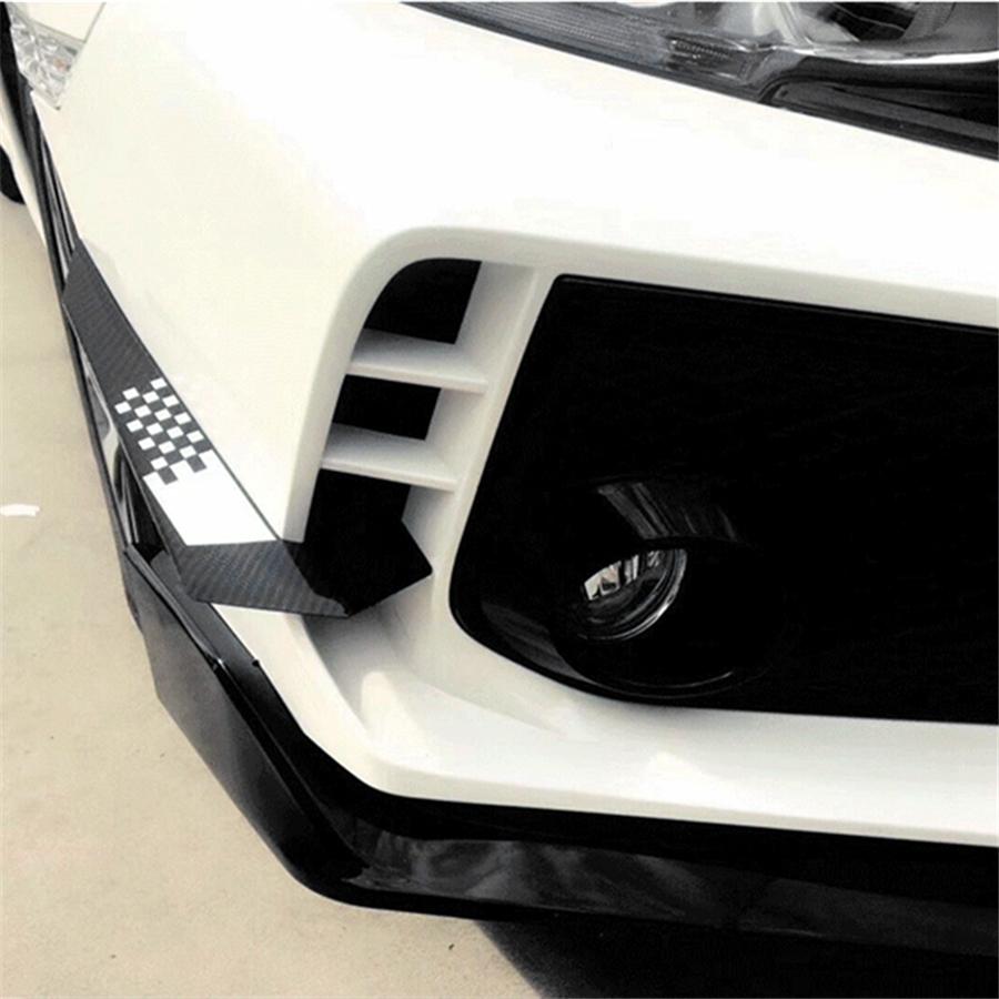 4Pcs Front Bumper Splitter Fins for Honda Civic TYPE R 2016-2021 Carbon