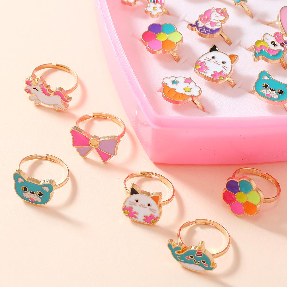 Princess Alloy Drip Oil Children's Ring - Cute Girls' Jewelry Accessories