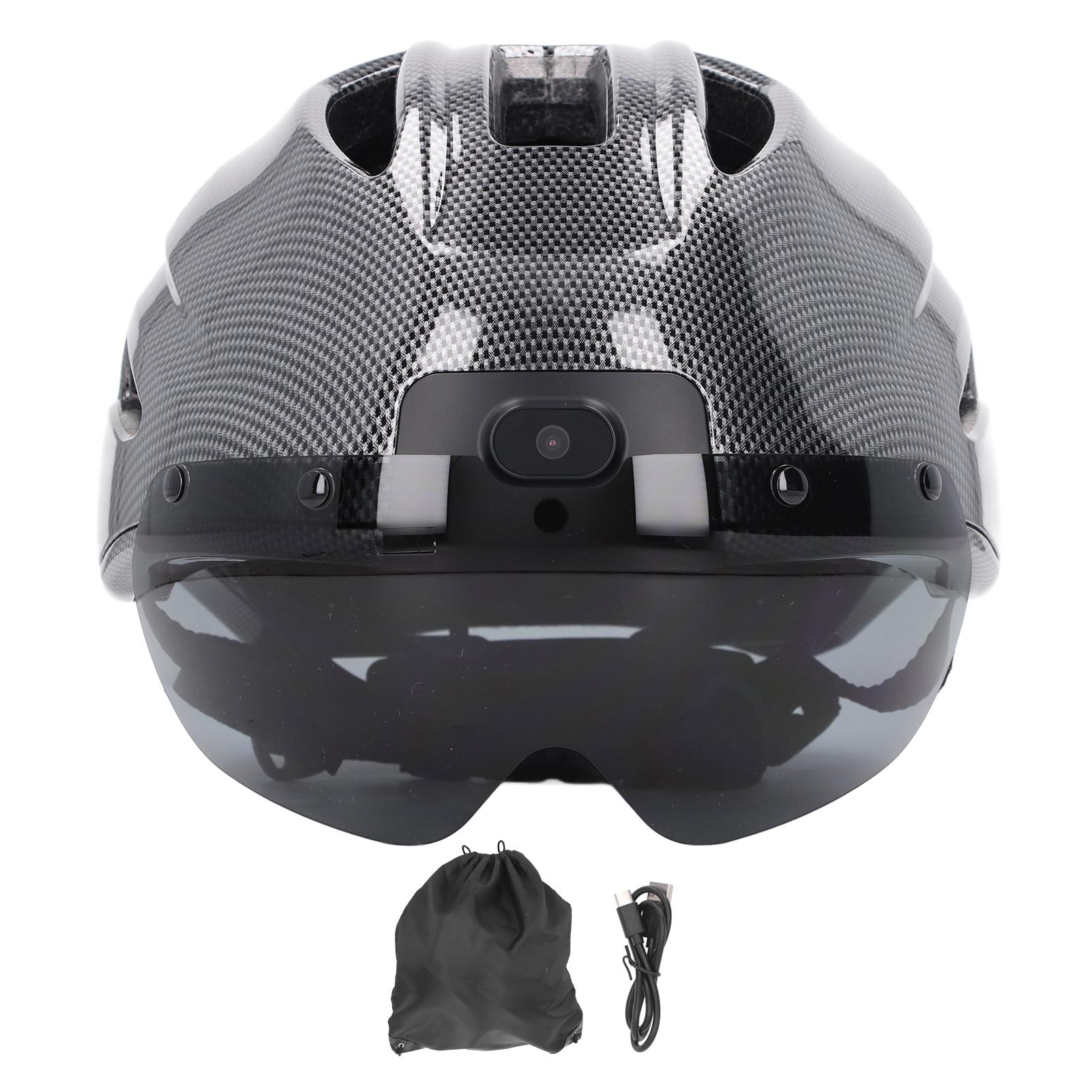 Smart Bike Helmet 130 Degree Wide Angle Detachable Lining 1600mah 1920x1080 Anti Shake Loop Recording Cycling Helmet for Commuting