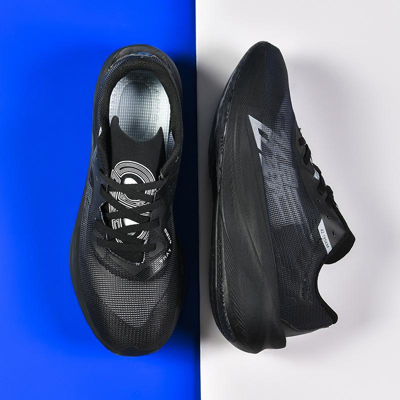 Full Palm Carbon Plate Real Popcorn Sneakers Men's Running Shoes Mesh Men's Shoes Professional Racing Student Running Shoes Shock Absorption