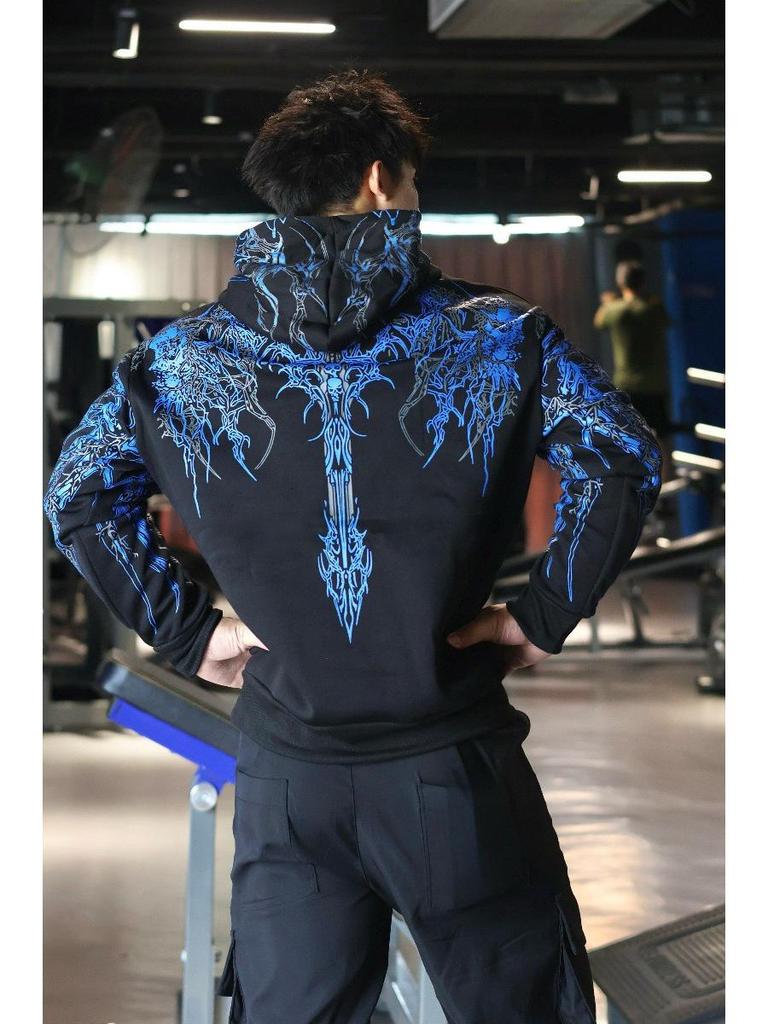 Breathedivinity Men's Dark Style Hoodie - Trendy Autumn/Winter Sports Outerwear