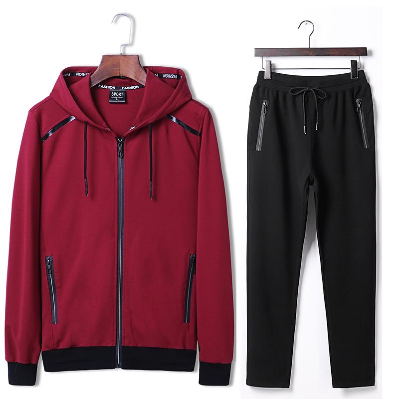 Hoodies Set Mens Sport Suit Loose Sportsuit Sportswear Gym Clothing Men Run Sets
