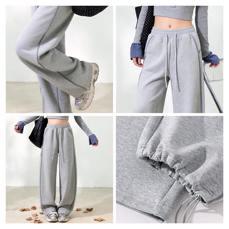 MJ STYLE Women's High-Waisted Straight-Leg Casual Sport Trousers