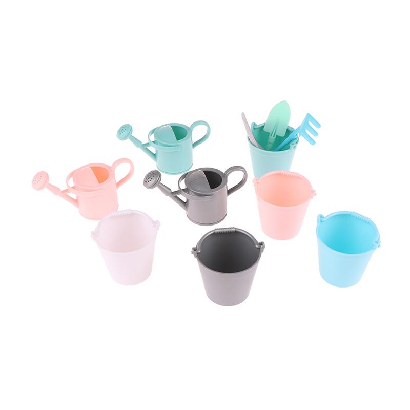 1:12 Dollhouse Miniature Watering Can Bucket Sprinkler Shovel Model Gardening Tools Decor Toy Doll House Accessories