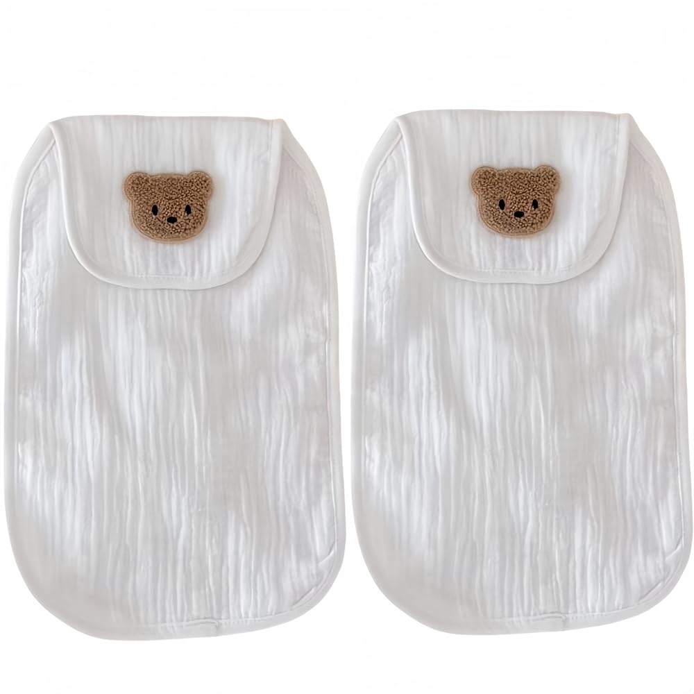 

Набор из 2 марлевых влагопоглощающих вкладышей в форме медведя. Идеально подходит для и Идеально подходит для ночи и Мягкие и Милые вкладыши, Дизайн, 4-слойная марля, 20x40см, 100% хлопок, Детский сад,