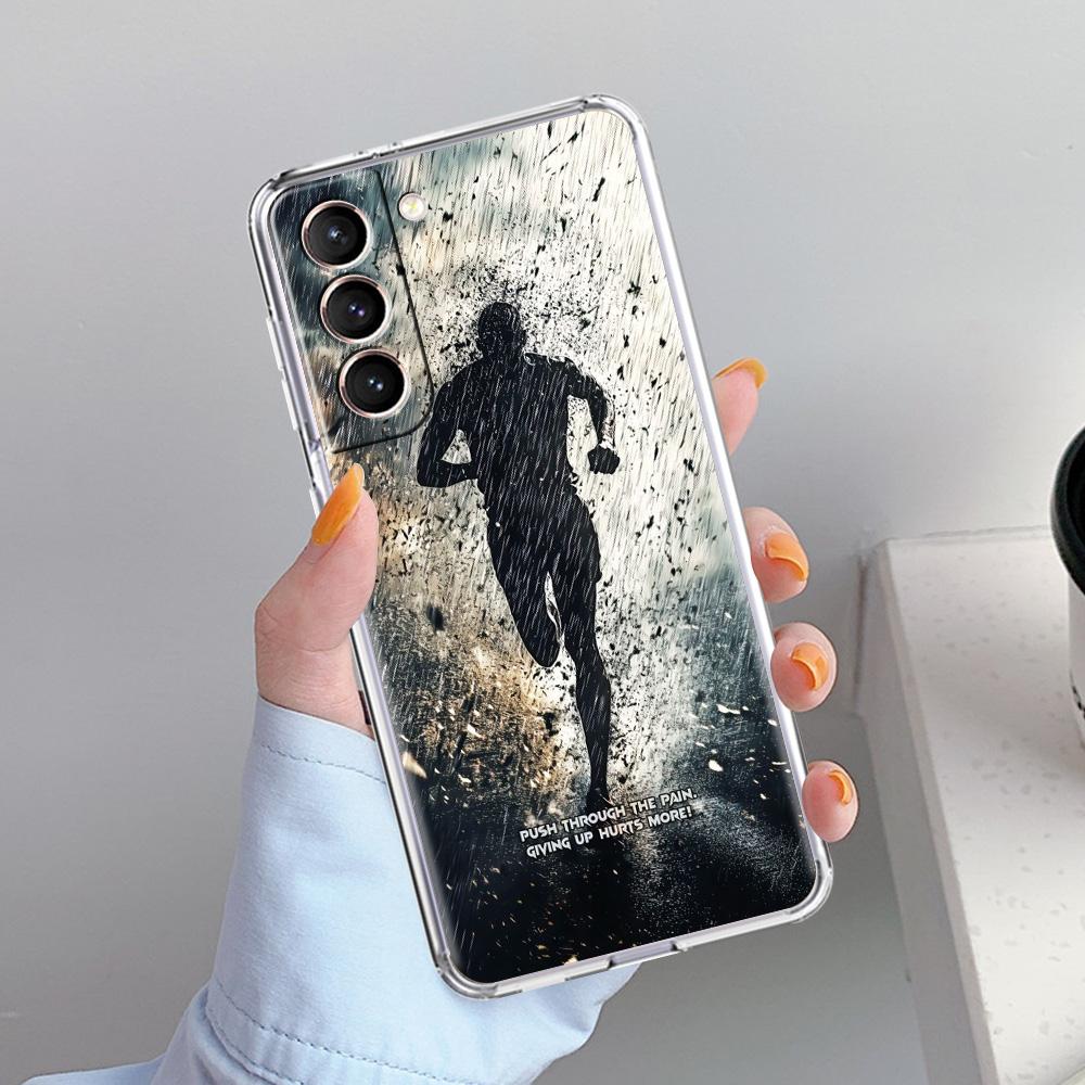 Phone Case For Samsung Galaxy S26 S25 S24 S23 S22 Ultra S20 S21 FE 5G Plus Soft Clear Cover Run marathon Running
