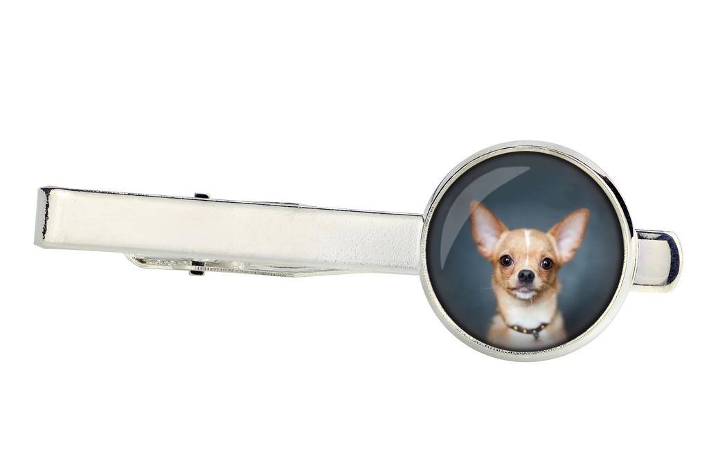 Chihuahua short-haired, Chihuahua smooth - cufflinks and tie with your photo, a suit decoration, men's jewelry from the Art-Dog brand.