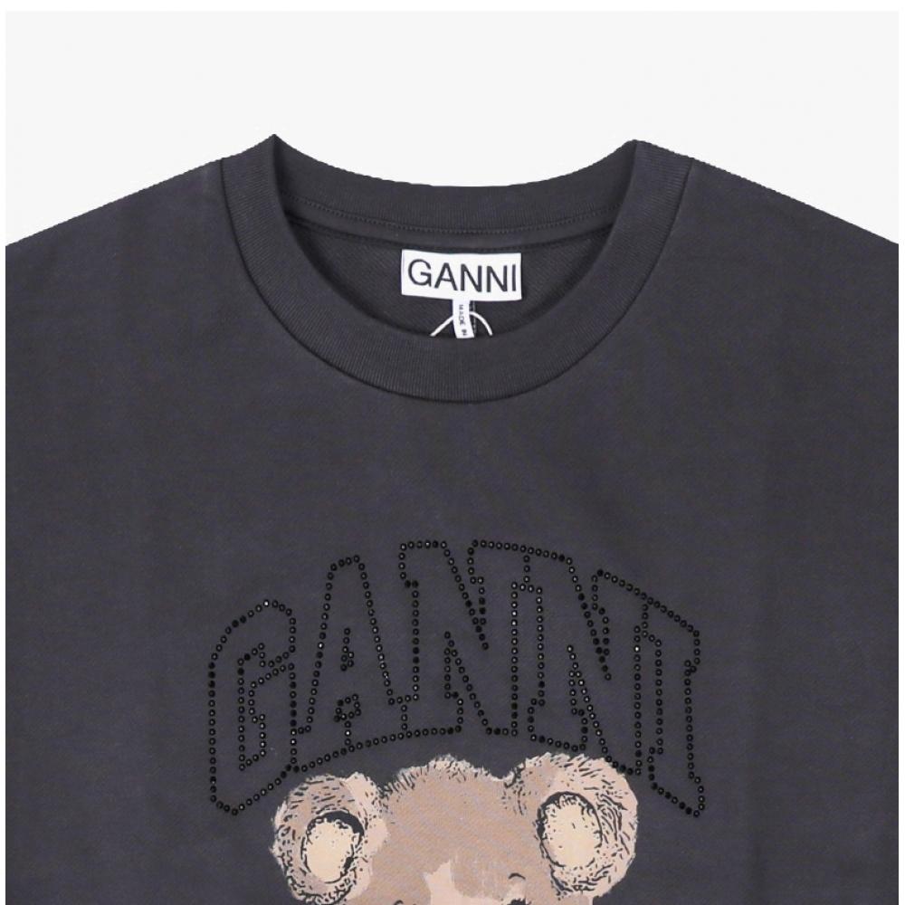 Ganni Isoli Bear Logo Rhinestone Women Sweatshirt A1060027