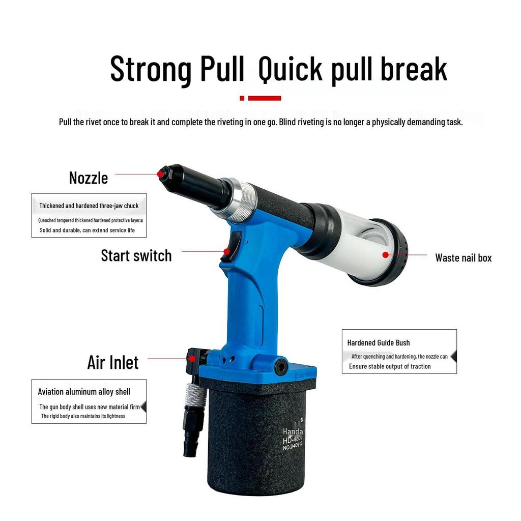 Fully Automatic Hydraulic Pneumatic Rivet Nut Gun, M3-M12