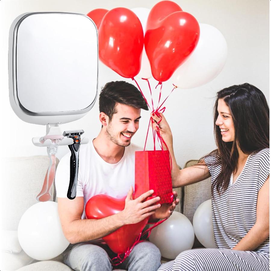 

Зеркало для душа Fogl для бритья Зеркало для бритья против запотевания с держателем для бритвы БЕЗ сверления Съемное Небьющееся Водонепроницаемое Настенное крепление United States