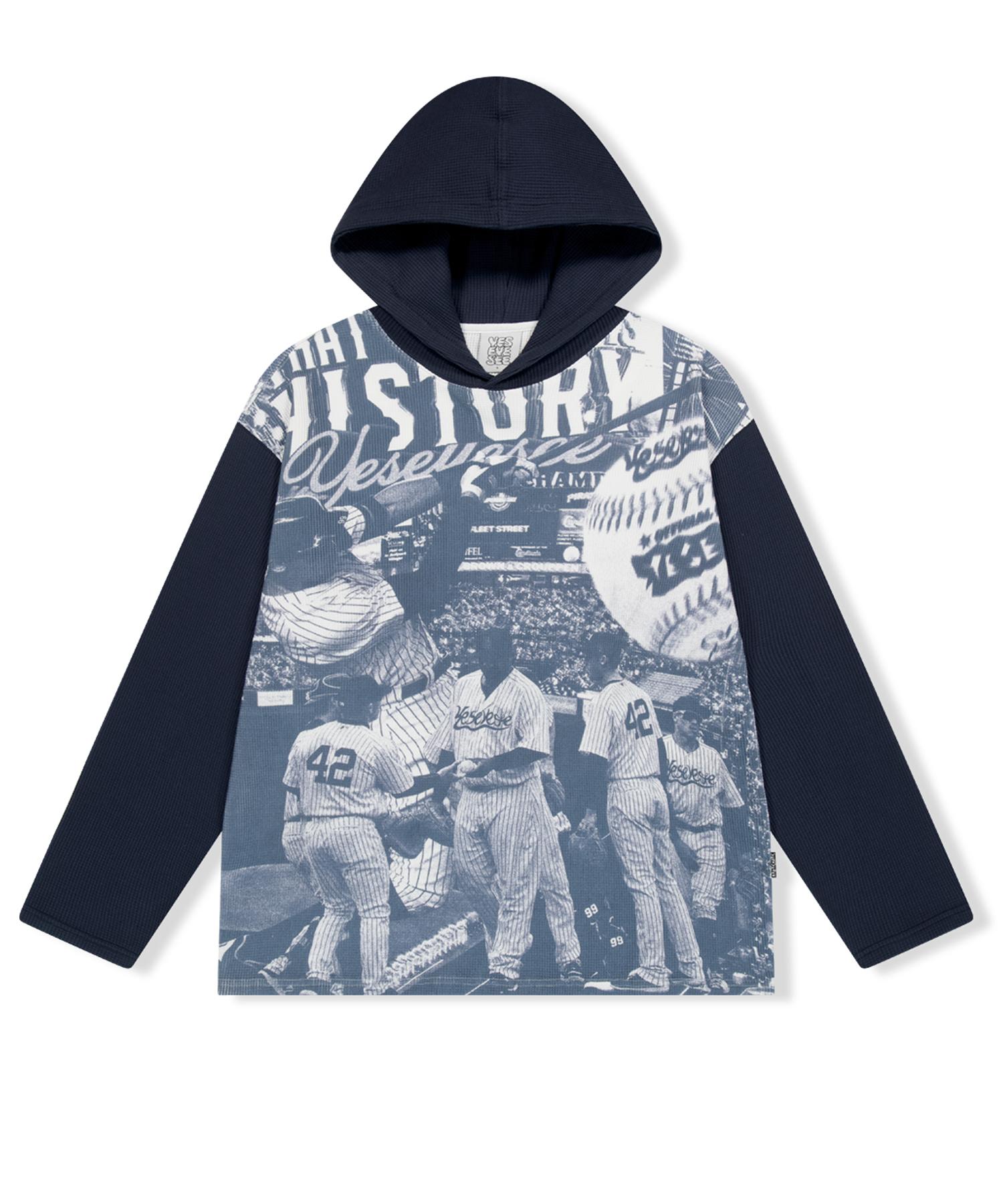 Yes Ic Baseball Waffle Hoodie Navy S