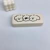 Creamy White Cartoon Puppy Eyeglass Case: Cute, Anti-Pressure, Portable Myopia Glasses Storage