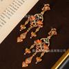 Vintage Court Antique Hollowed Out Glazed Pendant Earrings With A Classical Elegant Temperament