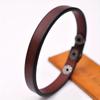 Fashion Simply Cool Genuine Leather Bracelet Cuff Wristband Snap Unisex Brown