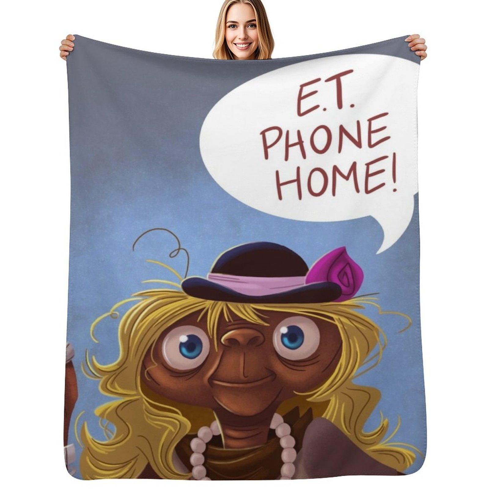ET the Extra Terrestrial Throw Blanket Fuzzy Plush Throw Blanket for Sofa Chair 75x100cm