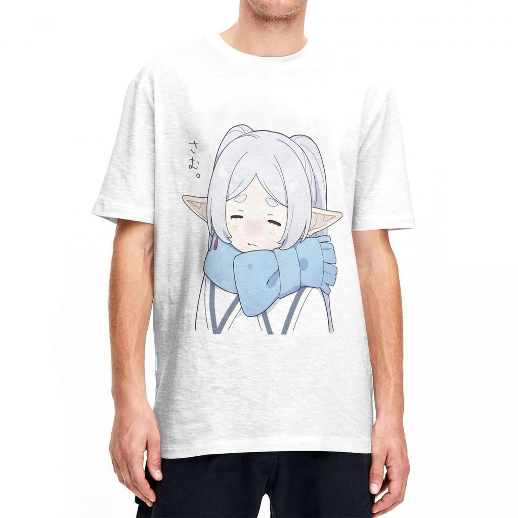 Men's round neck short sleeved cotton T-shirt, Freren series casual anime shirt, summer top