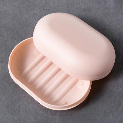 Scatola di sapone sigillata impermeabile color caramella per la casa, il bagno, ovale, con coperchio, portasapone da viaggio, vassoio, portatile, semplice, accessorio per gioielli