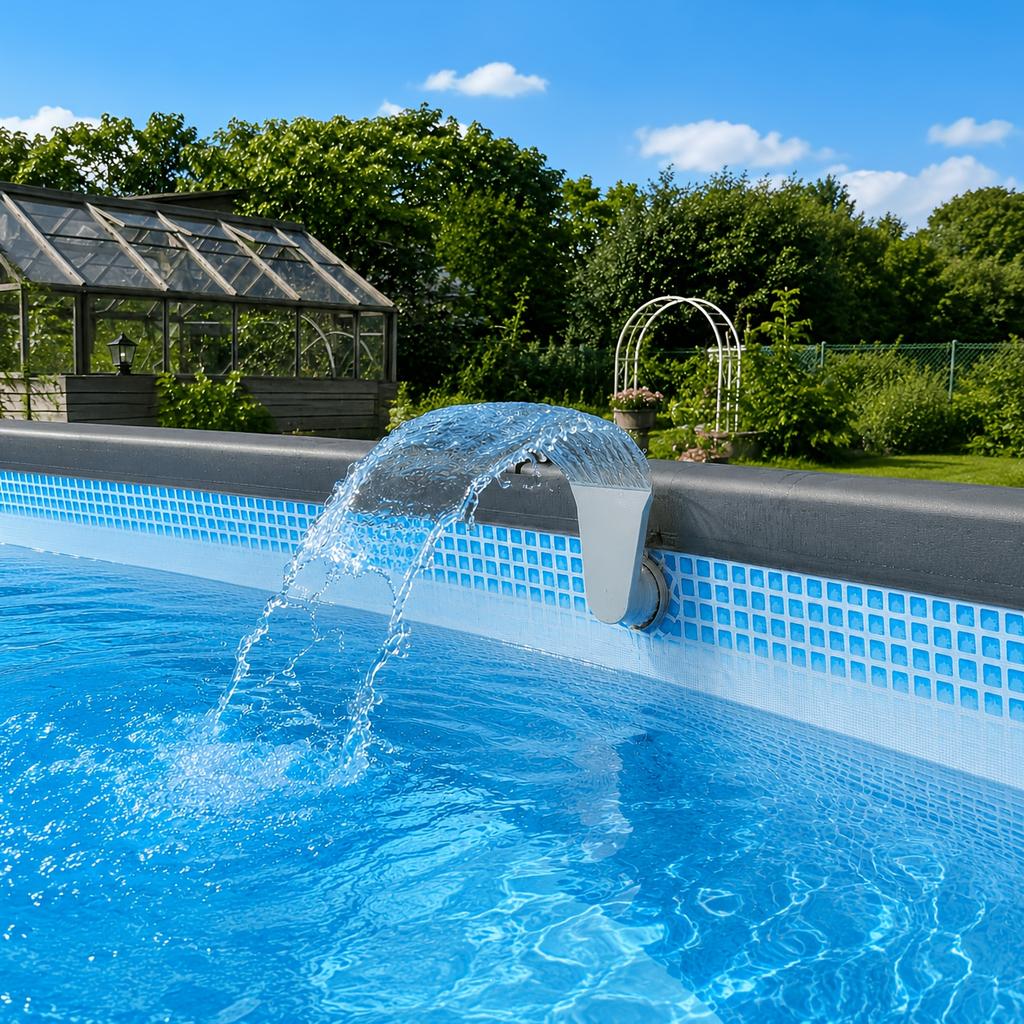 1Pc Pool Waterfall Fountain Sprinkler, Universal Thread Easy Install, Smooth Water Flow, Multi Colors, For Backyard Inflatable &