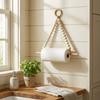 Non Punching Bead Paper Roll Holder Wall Mounted Space Saving Tissue Holder Boho Rustic Roll Paper Holder Kitchen