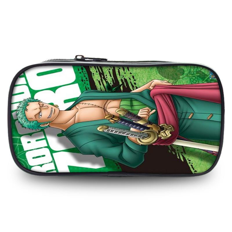 Stunning Polyester One Piece Pencil Case Featuring Zoro And Luffy For Students
