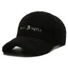 Plush Baseball Cap Letter Embroidery Lamb Wool Caps Women Sun Hat Girls Outdoor Warm Winter Snapback Korean Fashion Baseball Cap