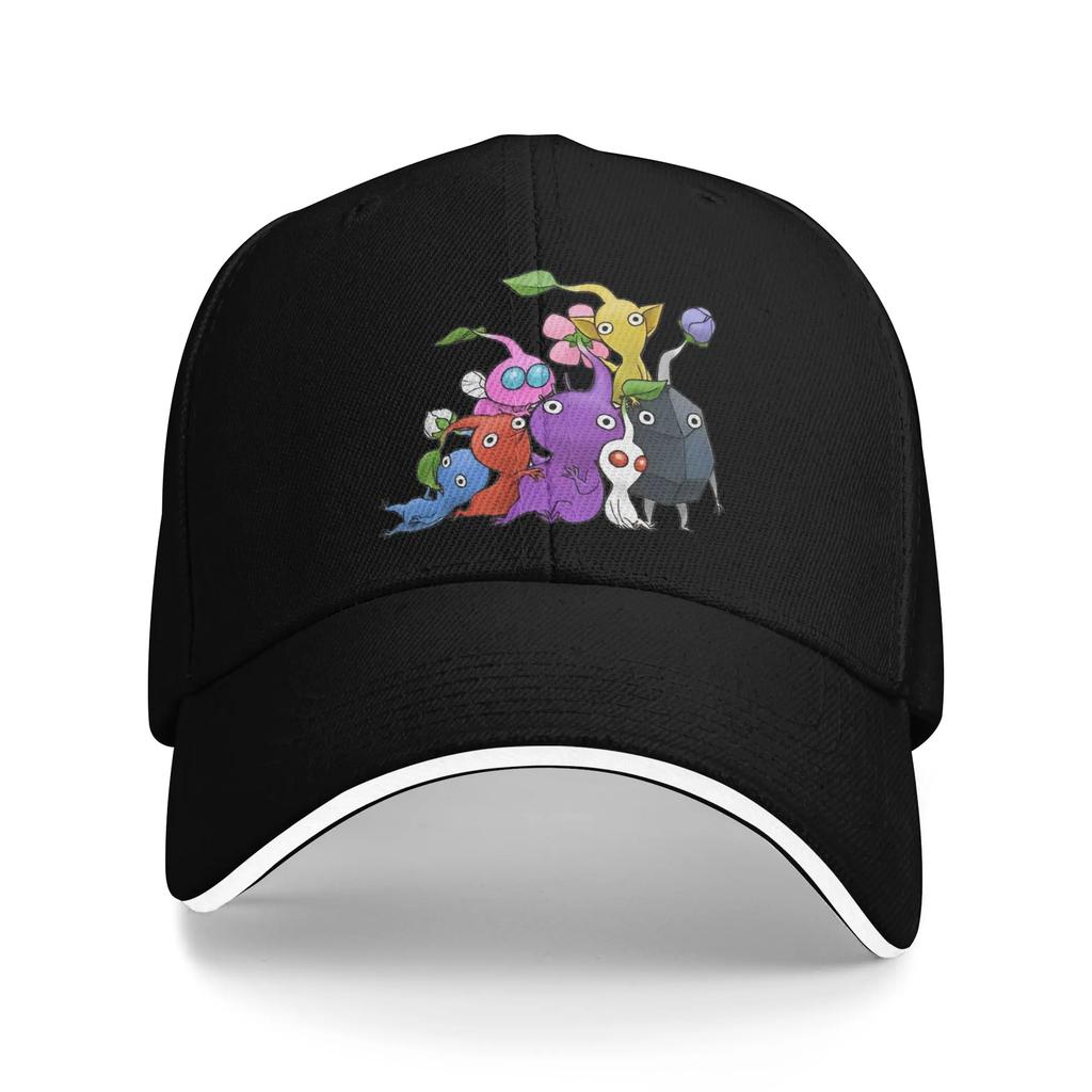 Süße Pikmin Baseballkappe Retro Sandwich-Hut für Herren Damen Verstellbar Dad Hat Laufen Golf