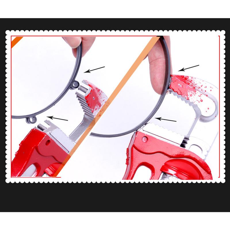 Falešná pila sekera nůž strašidelná halloweenská čelenka záludné rekvizity hororová párty dekorace