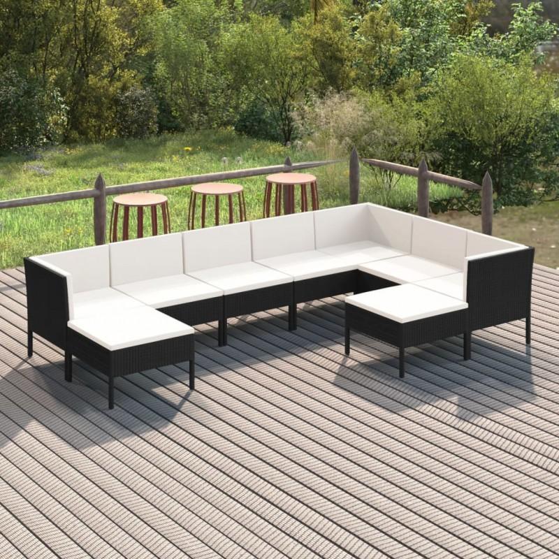 Day and Night - Day and Night Garden Furniture Set 9 Pieces and Black Synthetic Rattan Cushions