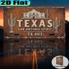 Texas San Antonio Spirit Alamo Kaktus D Flaches Aluminium Metall Blechschild für Western Wanddekor Bar Garage Man Cave