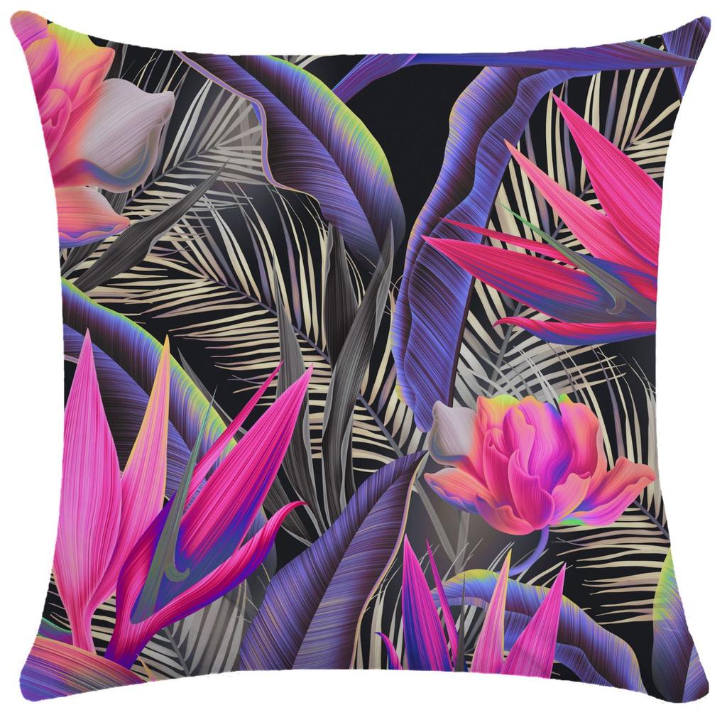 Painted Plant Leaves Plush Pillowcase Home Decor Living Room Sofa Decorative  Cushion Cover