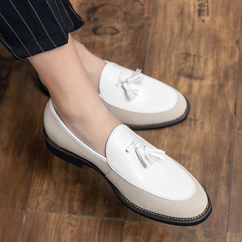 Men's Shoes New Men's Four-season Large-size Fashion Casual Shoes British Style Fringed Foot Cover Young Men's Small Leather Shoes
