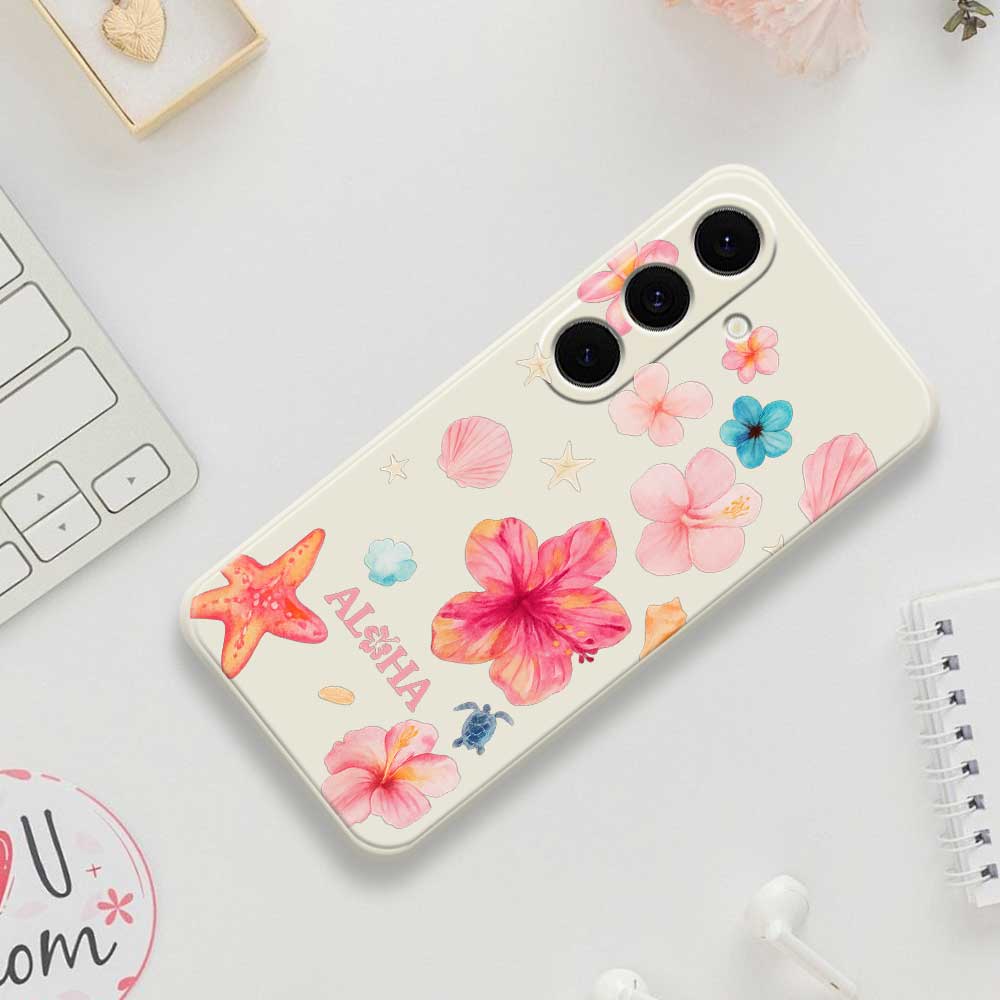 For Samsung Galaxy S25 FE Case Flower Pattern Printing Straight Edge TPU Phone Back Cover
