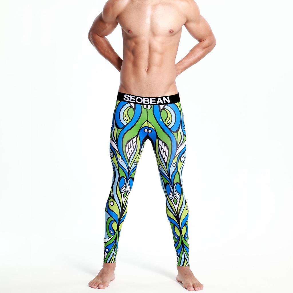 SEOBEAN New Men's Autumn Warm Elastic Slimming Base Layer Pants