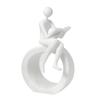 Jijijing 3D Printed Reading Figurine, Abstract Reader Statue for Home Decor, Modern Minimalist Sculpture Bookshelf Desk Office Ornament