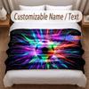 Soccer Theme Soft Blanket Personalized Custom Name Text Print Warm Blanket Home Sofa Bedroom Decor