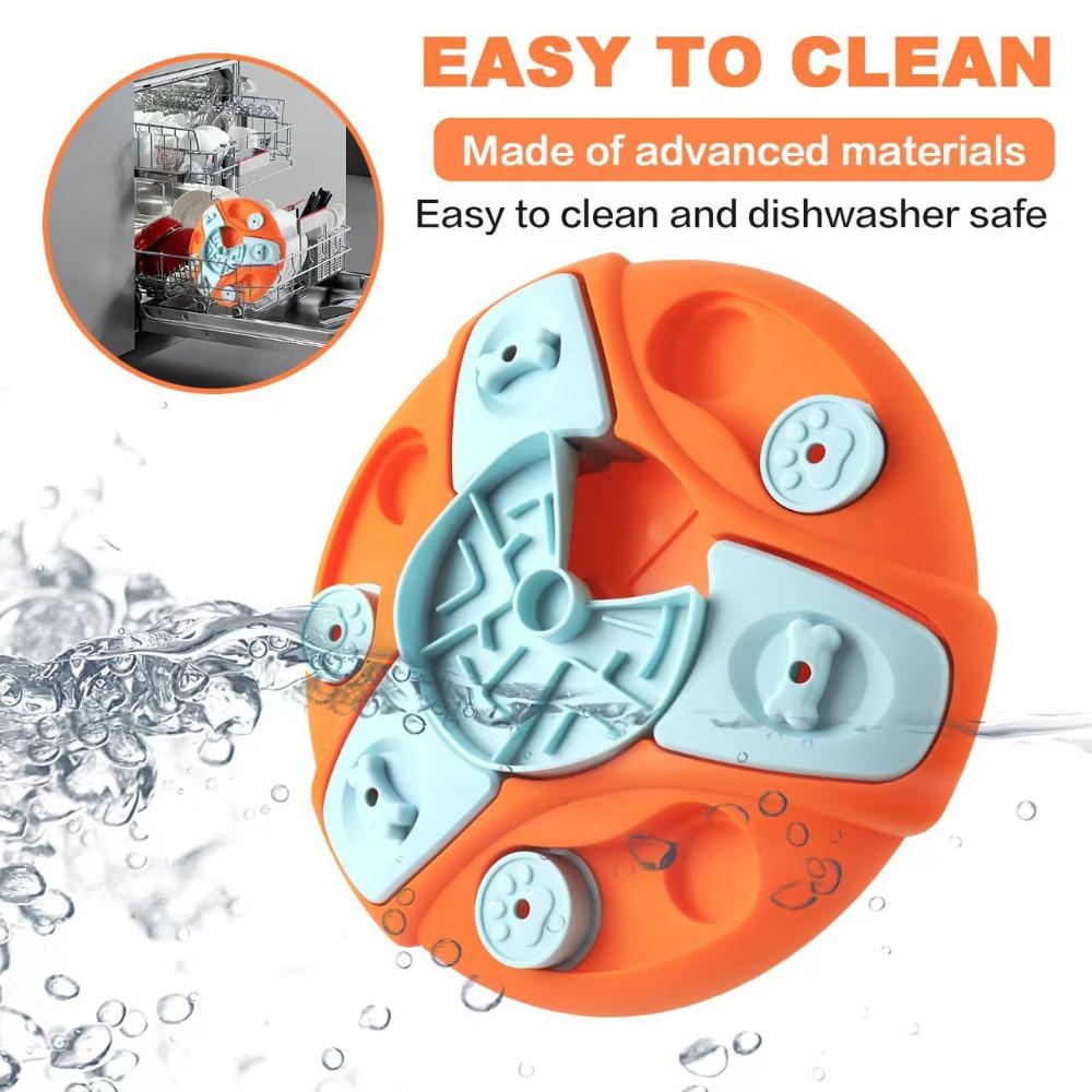 Slow Feeder Dog Bowl - Anti-Choke Puzzle Training Dish for Puppy, Adjustable Maze Food Bowl for Small Medium Large Dogs (Orange,29×29×4cm)