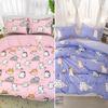 3-teiliges Blau Rosa Schwarz Bettwäsche-Set Niedlicher Hunde Katzen Druck Gemütlich Weich Bettbezug King Queen Twin Größe Geburtstagsgeschenk Mädchen Schlafzimmerdeko