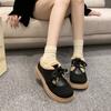Fleece Casual Single Shoes Women's Autumn and Winter 2025 New Thick-soled Fluffy Shoes Wear Warm Cotton Shoes Muffin Single Shoes