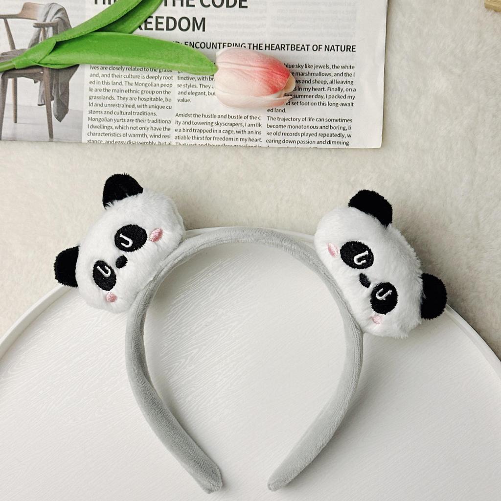 Adorable 2026 Panda Hair Accessory: Cute Round Headband & Funny Clip for Girly Wash Face Routine