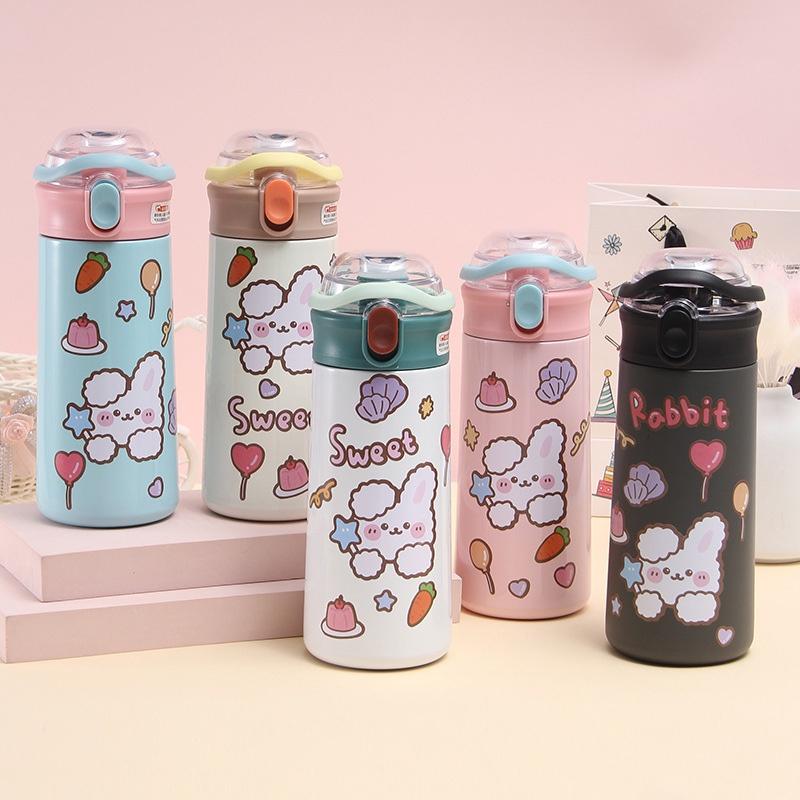 Insulated Cup With Cute Cartoon Design 304 Stainless Steel, Portable And Easy To Carry
