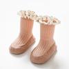 Baby Girls Spring New PU Sole Floor Socks Non-Skid Infant Toddler  Lace Socks Shoes Princess High Quality Cotton Baby Shoes