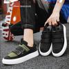 Men Canvas Flat Shoes Lightweight Hook & Loop Casual Shoes Outdoor Non Slip Jogging Shoes Outdoor Tenis Sneakers Zapatos Hombre