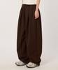 BOUNDARY Double-Pleated Wide Long Sweatpants [Brown]