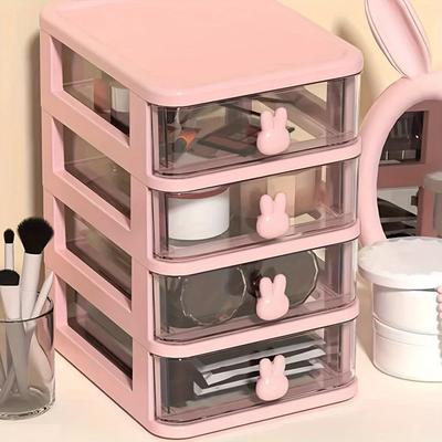 Multifunctional Desktop Storage Drawer Box with Pen Holder and Hair Accessories Storage Rack, Multi-layer Jewelry Box