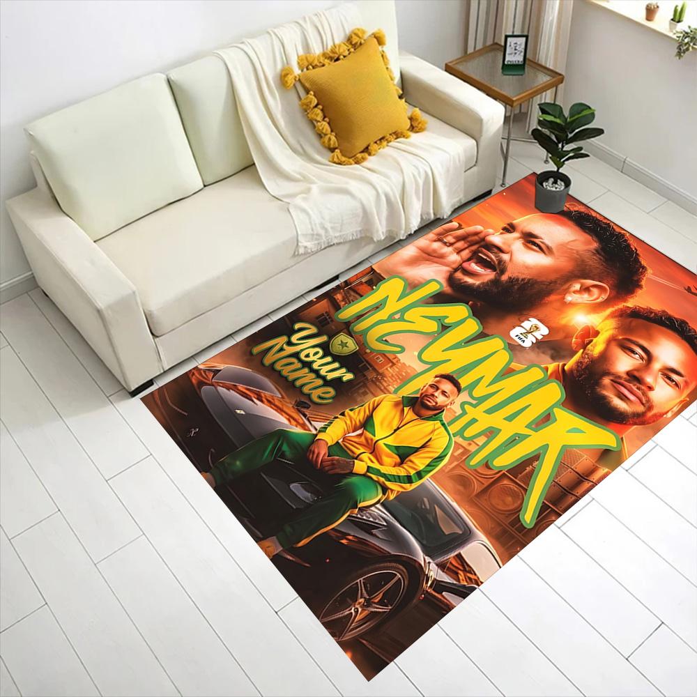 Neymar Träume Fußballlegende Personalisierbarer Namensbereich Teppich Design für Wohnheim Küche Esszimmer im Freien Rutschfester Teppich Büros Dekorieren