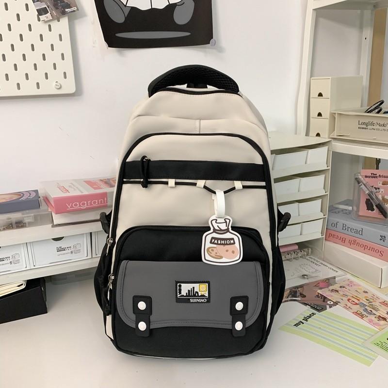 Fashion Color Collision Large Capacity Student Backpack For School Travel And