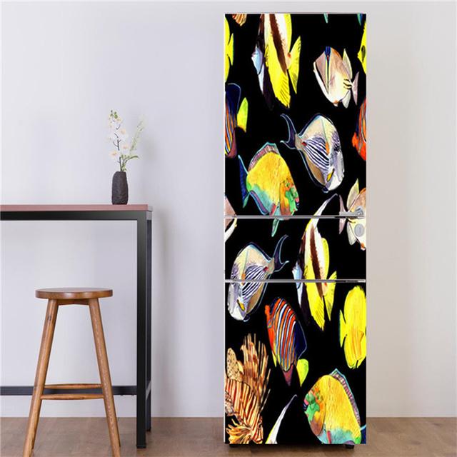 Underwater World Fish Sticker For Fridge Door Adhesive Waterproof Furniture Decoration Poster Wall Decal Kids Room Home Decor