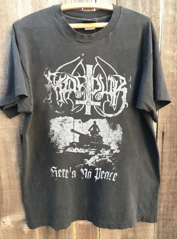 Vintage Marduk Here’s No Peace 2008 Metal Band Charcoal Unisex Shirt KH16231 Unisex T-Shirt S