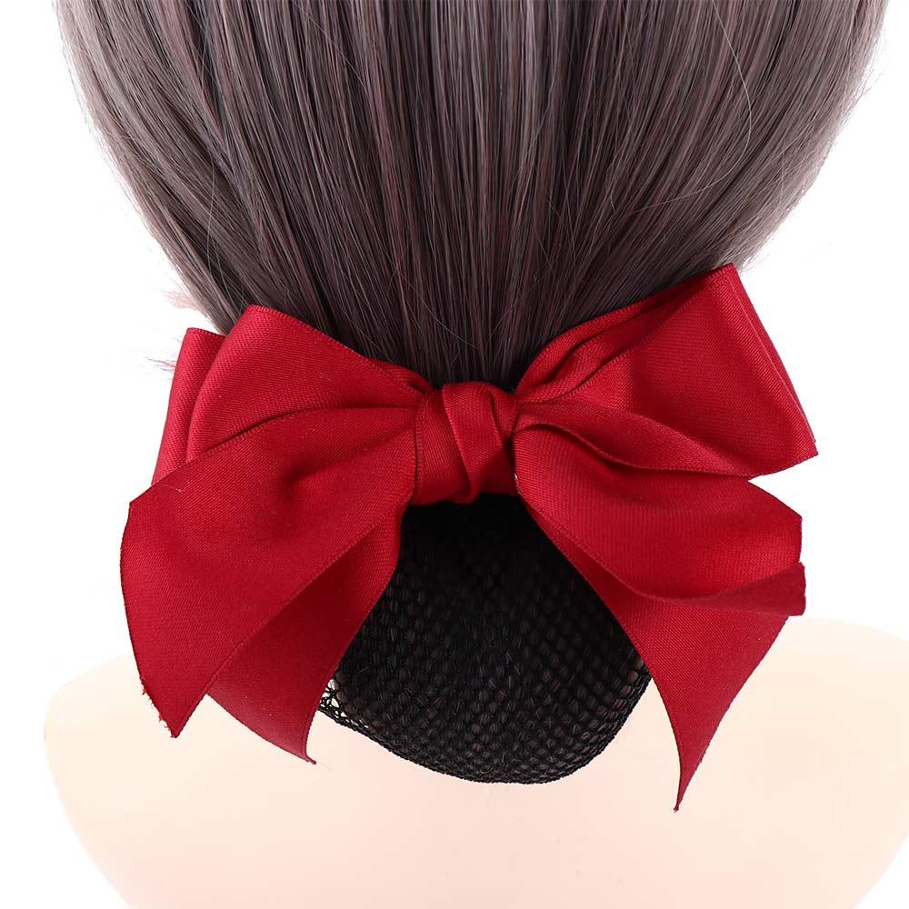 Hair Clip Elegant Hotel Female Nurse Bowknot Hairgrips Cover Net Ponytail Clip Women Spring Clip Korean Bun Snood