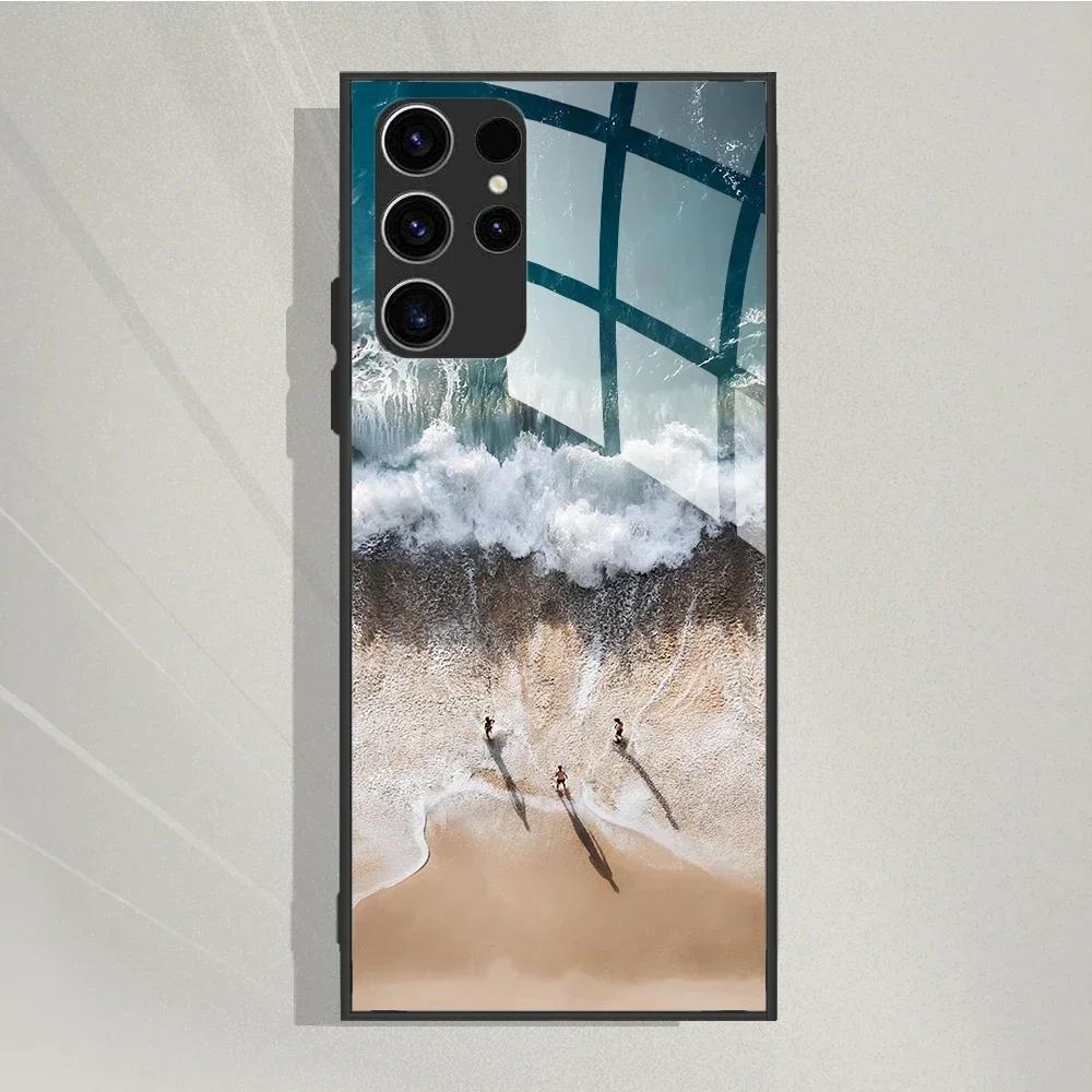 For Samsung Galaxy S25 Ultra Case Tempered Glass Case Cool Painted Phone Cases For Samsung S25 Ultra Cover S25ultra 5G Fundas